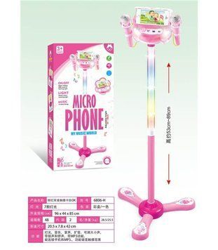 Детски Розови Микрофони 2 Бр. на Стойка с MP3 12761 photo