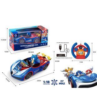 Кола Радиоконтрол с Акумулаторна Батерия 4 Посоки Син Соник 14418 photo