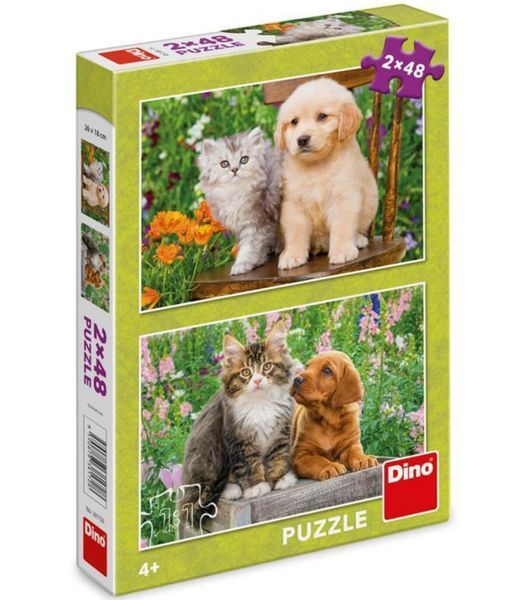 Детски Пъзел Куче и Котка 2X48 Части 63448 photo
